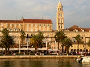 Split's seafront, southern wall of the Diocletian's Palace and the bell tower of the cathedral.