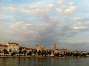 Split's southern seafront seen from the fishing harbour. Split's southern seafront seen from the fishing harbour.
