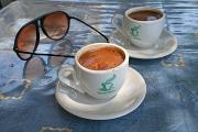 Tiny cups of Greek coffee