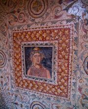 Bulla Regia, one of the mosaics still in situ. Bulla Regia, one of the mosaics still in situ.