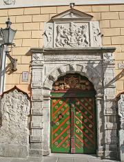 Green door of the House of the Blackheads