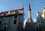 Olde Hansa house and the Townhall tower
