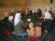 The dzikr prayer in an old mosque in Duisi The dzikr prayer in an old mosque in Duisi