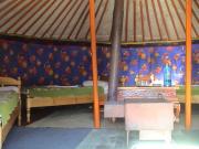 Inside the GER tent.