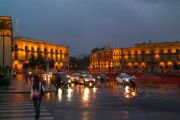 The Skanderbeg Square in the evening. The Skanderbeg Square in the evening.