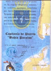 The certificate I bought in the Chilean Antarctic Base