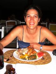 My friend Ronelle with a Fiji smile and a plate full of delicious food My friend Ronelle with a Fiji smile and a plate full of delicious food