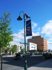 Streetlamp with the raven, Inuit symbol