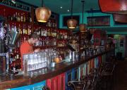 The bar at the Evil Eye Lounge The bar at the Evil Eye Lounge