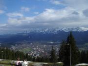 view on Zakopane and the Tatra mountains