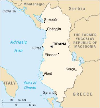 Map of Albania