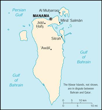Map of Bahrain