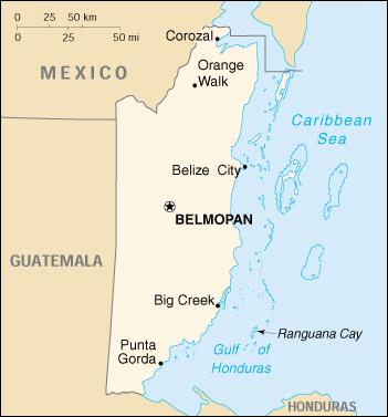 Map of Belize