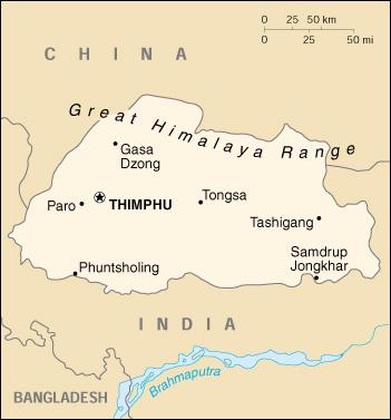 Map of Bhutan