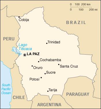 Map of Bolivia
