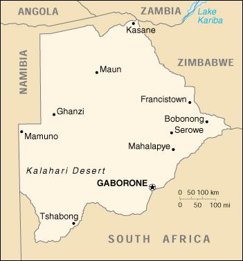 Map of Botswana