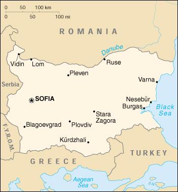 Map of Bulgaria