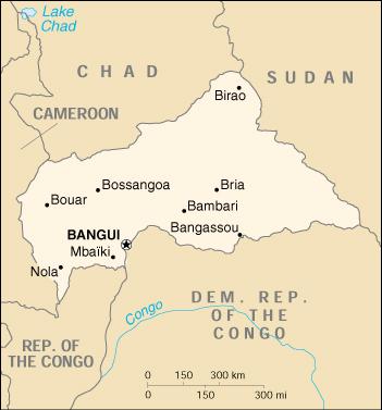 Map of Central African Republic