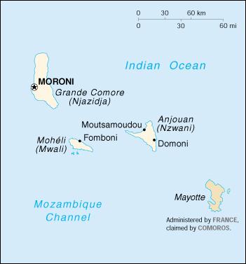 Map of Comoros