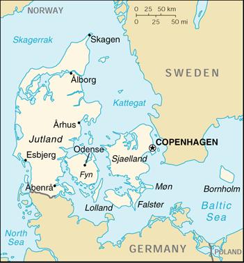 Map of Denmark
