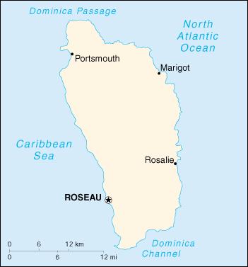 Map of Dominica