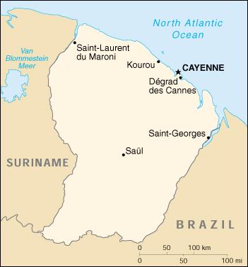 Map of French Guiana