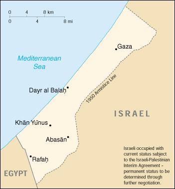 Map of Gaza Strip