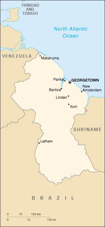 Map of Guyana