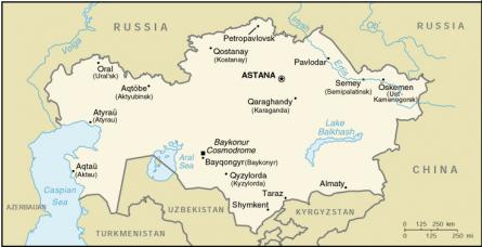 Map of Kazakhstan