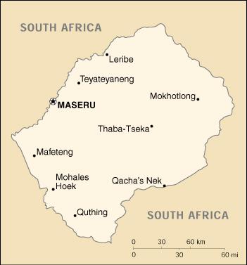 Map of Lesotho