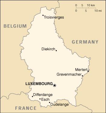 Map of Luxembourg