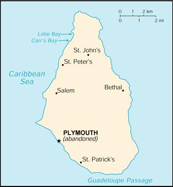 Map of Montserrat
