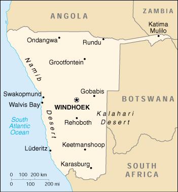 Map of Namibia