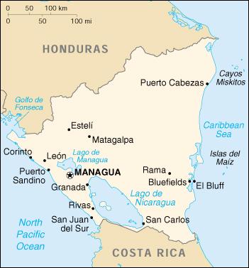 Map of Nicaragua