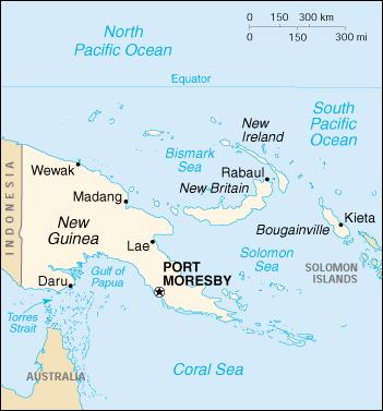 Map of Papua New Guinea