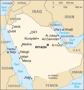 Map of Saudi Arabia