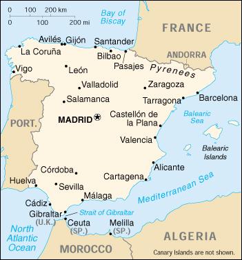 Map of Spain