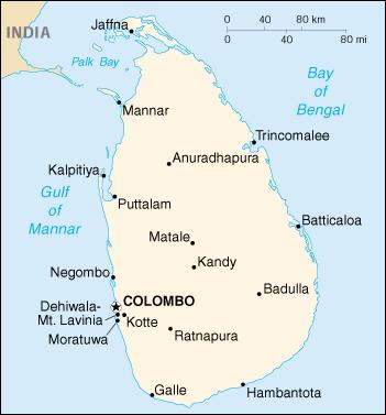 Map of Sri Lanka