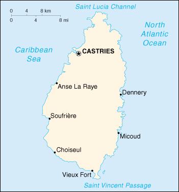 Map of St. Lucia