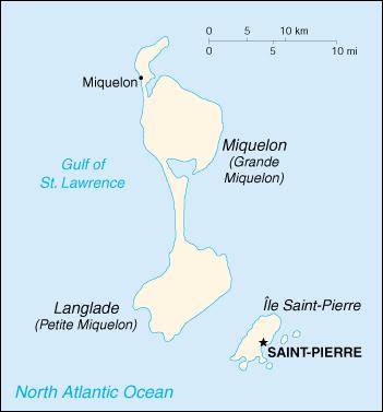 Map of St. Pierre and Miquelon