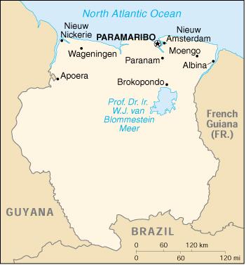 Map of Suriname
