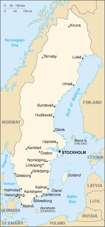 Map of Sweden