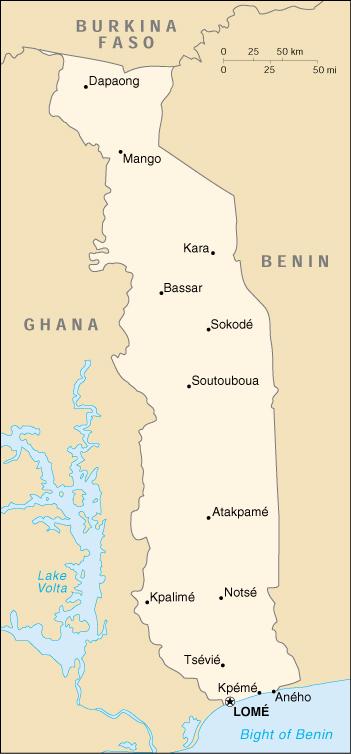 Map of Togo