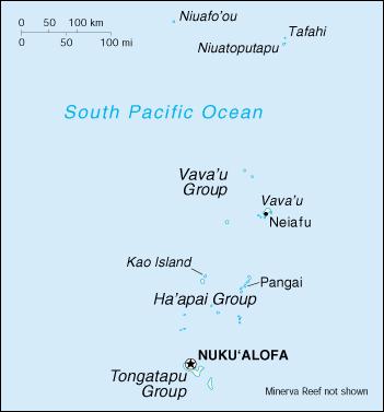 Map of Tonga