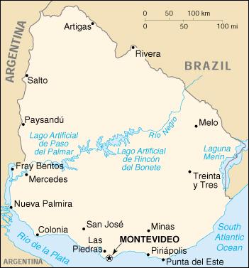 Map of Uruguay
