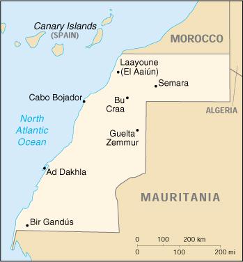 Map of Western Sahara