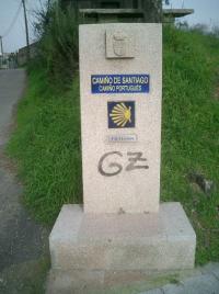 Sign on the Camino de Santiago