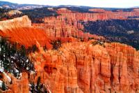 Bryce Canyon - red rocks capped with snow