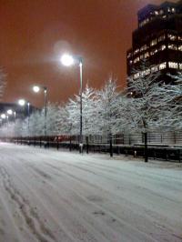 Travel disruption. London in the snow.