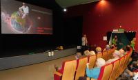 My slides on the big screen...